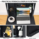 IFANNY Wall Mounted Desk, Wall Computer Desk w/Storage Drawer & Shelves, Compact Floating Desk for Wall, Space Saving Wall Desk Fold Down, Wall Desks for Small Spaces (Black) IFANNY