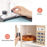 ROBUD Wooden Play Kitchen, Kids Kitchen Playset with Realistic Design, Toy Kitchen Gift for Boys and Girls, Age 3+ ROBUD