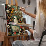 Yezavesu Halloween Paint by Numbers Kit for Adults Beginner, Ghost Adult Paint by Number Kits on Canvas Without Frame, DIY Acrylic Flowers Painting by Numbers for Home Wall Decor Gift 16x20 Inch Yezavesu