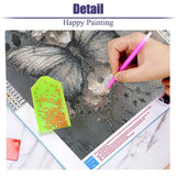 Diamond Art Kits for Adults, Butterfly Flower 5D DIY Diamond Painting Kit for Adults, Diamond Dots for Adults, Diamond Dots Painting Picture Art Craft for Home Wall Decor, 12x16 Inch Baiwanerxiang