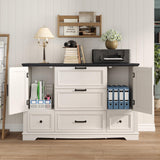 Maupvit 47.6" File Cabinet with 5 Drawers, Farmhouse Lateral File Cabinets for Home Office, Filing Organization Storage Cabinets for Letter/Legal/A4/F4 Maupvit