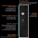 Larger and Deeper Rifle Safe, New and Improved Gun Safe for 5-6 Rifles and Shotguns for Home, Quick Access Gun Cabinet (w or w/o Scope) with Lockbox Silent Mode quicktec