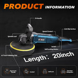 GEVEELIFE Buffer Polisher, 6 Inch/7 Inch 1600W Rotary Car Buffer Polisher Waxer, 7 Variable Speed 1000-3500 RPM, Detachable Handle for Car, Boat Sanding, Polishing, Waxing GEVEELIFE