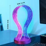 CoolGift Mart Gifts for Gamers and Music Lovers, Light Up Headphone Stand, Walnut Wood Headset Holder with Blue Pink LED Night Light, Ideal Desk Accessory CoolGift Mart