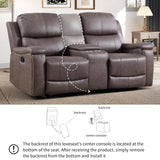 CANMOV Faux Leather Manual Reclining Sofa Furniture Set, Manual Recliner Chair, Manual Loveseat and 3 Seat Recliner Sofa Couch Set for Living Room,Grey CANMOV