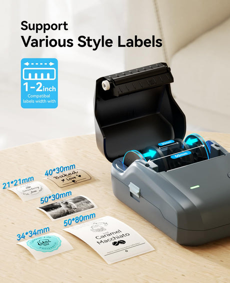 NIIMBOT B1 Label Maker Machine with Tape, Thermal Label Printer Easy to Use for Office Supplies, Home, Business, 2 Inch Label Maker with 2'' x1.18'' Labels-230pcs/Roll NIIMBOT