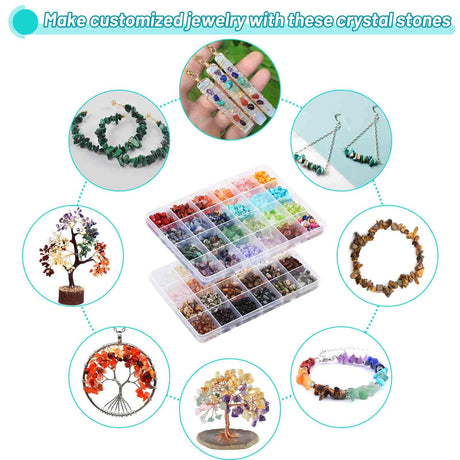 PAXCOO 2278Pcs Crystal Beads for Jewelry Making Supplies, 48 Colors Ring Making Kit Crystals Jewelry Making Kit for Adults Bracelet Earring Necklace Making PAXCOO
