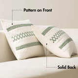 MIULEE Set of 2 Sage Green Boho Decorative Pillow Covers 18x18 Inch Farmhouse Rustic Couch Throw Pillows Modern Summer Cotton Cushion Covers Retro Cute Macrame Woven Home Decor for Bed Sofa Chair MIULEE