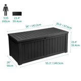 YITAHOME 120 Gallon Outdoor Storage Deck Box, Large Resin Patio Storage for Outdoor Pillows, Garden Tools and Pool-Supplies, Waterproof, Lockable (Black) YITAHOME