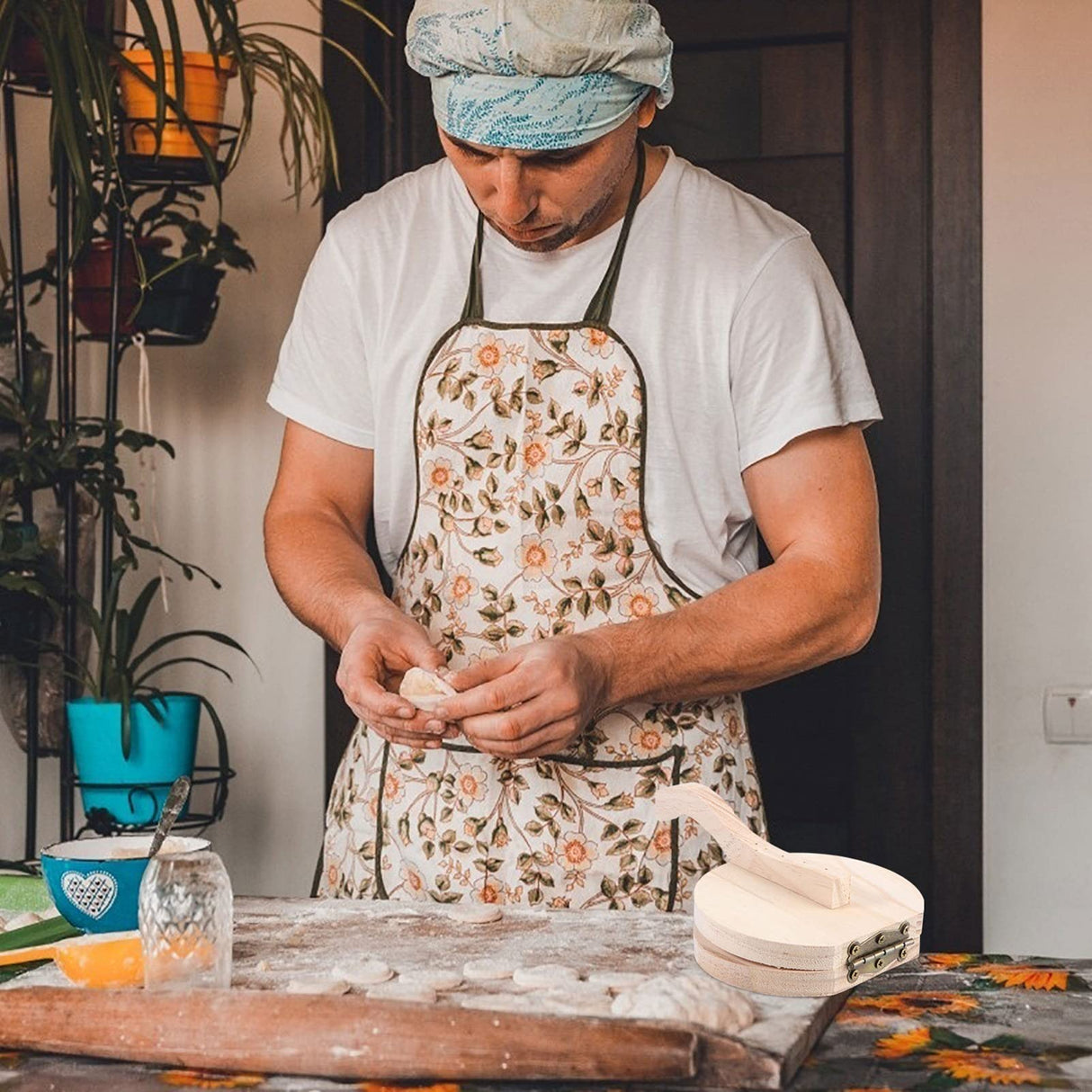 Cabilock Tortilla Press Authentic Traditional Wood Tortilla Maker Corn Tortilla Machine for Home Cabilock