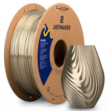 JUSTMAKER PLA Silk 3D Printer Filament, Upgrade Cardboard Spool, Silk Shiny Filament, Dimensional Accuracy +/-0.03mm, 1.75mm, 1kg, Bronze JUSTMAKER