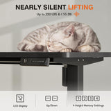 Furmax Electric Standing Desk, 59 x 24 Inches Height Adjustable Desk with Wheels, Home Office Computer Desk with Management Box (Carbon Black) Furmax