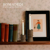 Romadedi Candlestick Holders Boho Decor: Taper Candle Holders Paper Mache for Living Room Morden Decorations Candle Stick Dining Table Centerpiece Fireplace Home Decoration Brown Romadedi