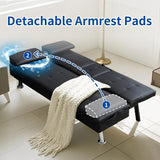 Futon Sofa Bed Convertible Loveseat Sleeper Couch Modern PU Leather Upholstery Folding Recliner Sofá, Small 2 Seaters Futon Sofa&Couch, Accent Couches with Cup Holders for Living Room Osparple