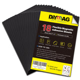DIYMAG Adhesive Magnetic Sheets, |4" x 6"| 18 Packs, Flexible Magnet Sheets with Adhesive for Crafts, Photos and Die Storage, Easy Peel and Stick, Easy to Cut into Any Shape/Size (4" x 6"-18P) DIYMAG