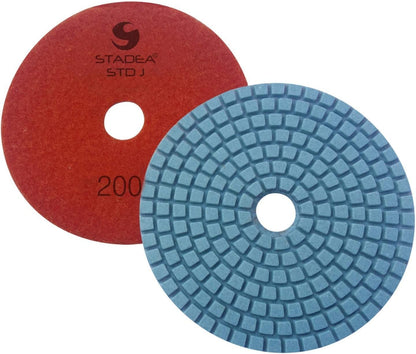 QuickT SPW702A Concrete Countertop Wet Polisher Variable Speed Grinder Sander Granite Stone Polisher Polishing Fabrication Tools Kit - 4" Diamond Polishing Pads for Concrete Granite Marble Ti - WoodArtSupply