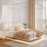 ZAWAYINE Canopy Bed Frame,Stainless Steel Four Corner Bed Canopy Poles Mosquito Net Frame Thickened Metal Canopy Frame Poles for Metal and Wood Bed Frames, Bedroom Decor Upgrade,59"x78"x78"(Queen) ZAWAYINE