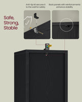 VASAGLE Custos Collection - Bookshelf, 3-Tier Bookcase, Book Shelf, Open Storage Shelf, 9.4 x 7.9 x 37.3 Inches, for Living Room, Home Office, Dining Room, Ebony Black ULBC523B01 VASAGLE