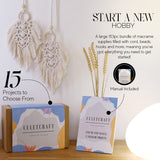 CULETCRAFT Macrame Kit for Beginners 153pc, 15 Projects Book, 164yd Cotton Macrame Cord, Wooden Beads & Sticks, Wooden & Metal Rings, Gift Box, Book & Accessories, Perfect Macrame Starter Kit CULETCRAFT