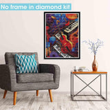 Pavemlo 5D Diamond Art Kits for Adults Guitar Piano, Full Drill Diamond Art Musical Notes Pictures Paint with Diamonds, DIY Cross Stitch Jewel Art Rhinestone Craft for Home Wall Decor 12X16 in Pavemlo