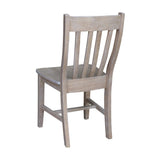 International Concepts Set of Two Cafe Dining Chairs, Washed Gray Taupe IC International Concepts