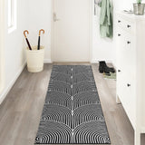 Tiffasea Woven Runner Rug 2'x6', Machine Washable Indoor Outdoor Rugs Cotton Woven Area Rug Hallway Runner Rug Entryway Rug for Living Room/Laundry/Bathroom/Bedroom(Black and White) Tiffasea