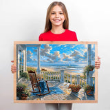 NEGEKFKX 2 Pack Beach Paint by Numbers Kit for Adults Beginner,Easy Adult Paint by Number Kits on Canvas DIY Painting for Beginners Art by Numbers for Home Wall Decor 16x12 Inch NEGEKFKX