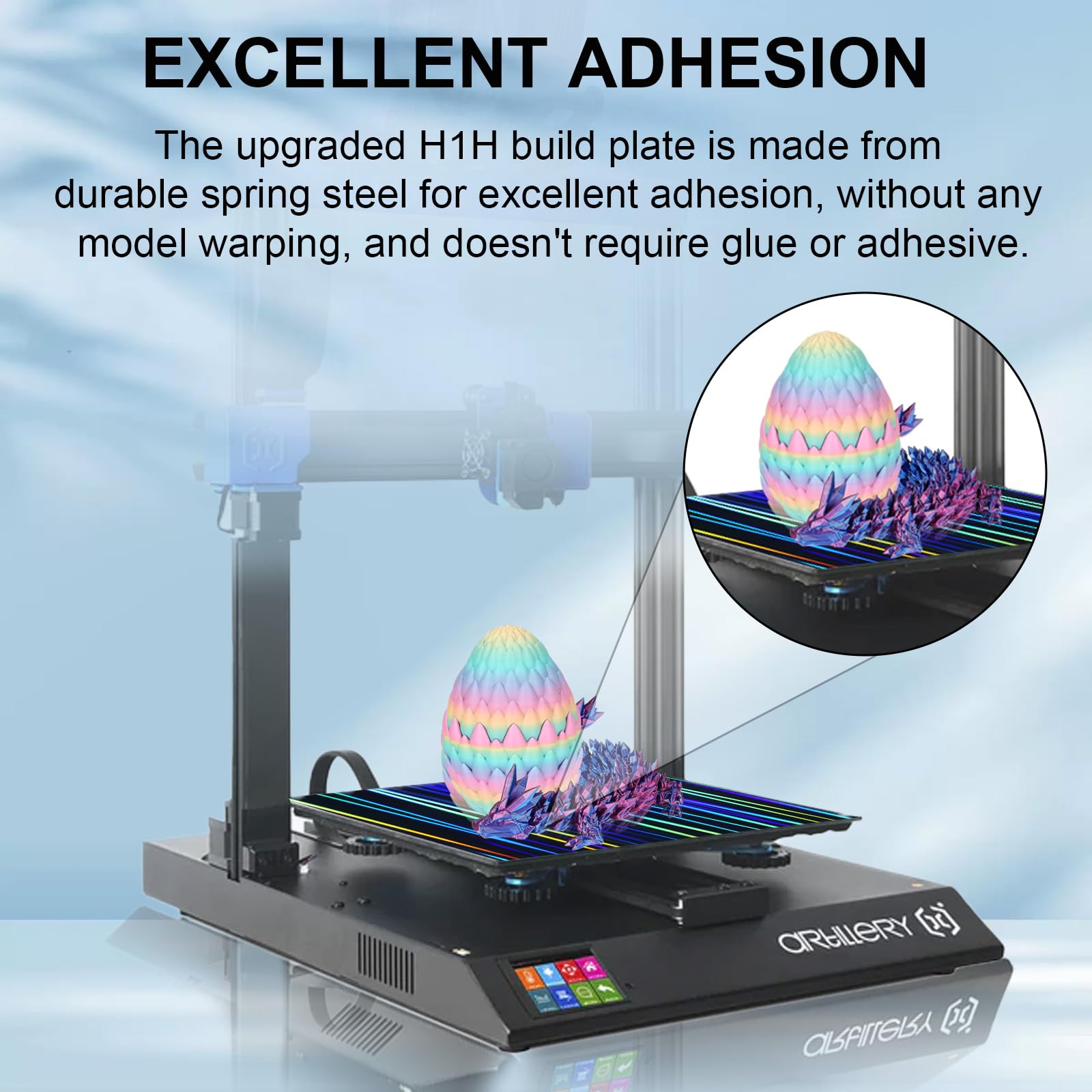 IdeaFormer-3D H1H Spring Steel Sheet with Magnetic Build Plate for Artillery Sidewinder X1/X2 for Creality CR-10/CR-10S Anet A8 Plus, Light Beam+Phantom H1H Print Bed 310x310mm 3D Printer Pla - WoodArtSupply