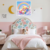 5D Diamond Painting Kits for Adults, Rainbow Bear Diamond Art Kits for Adults Beginner, DIY Full Drill Diamond Dot Gem Painting for Home Wall Decor 13.78x13.78inch BYGFHLYW
