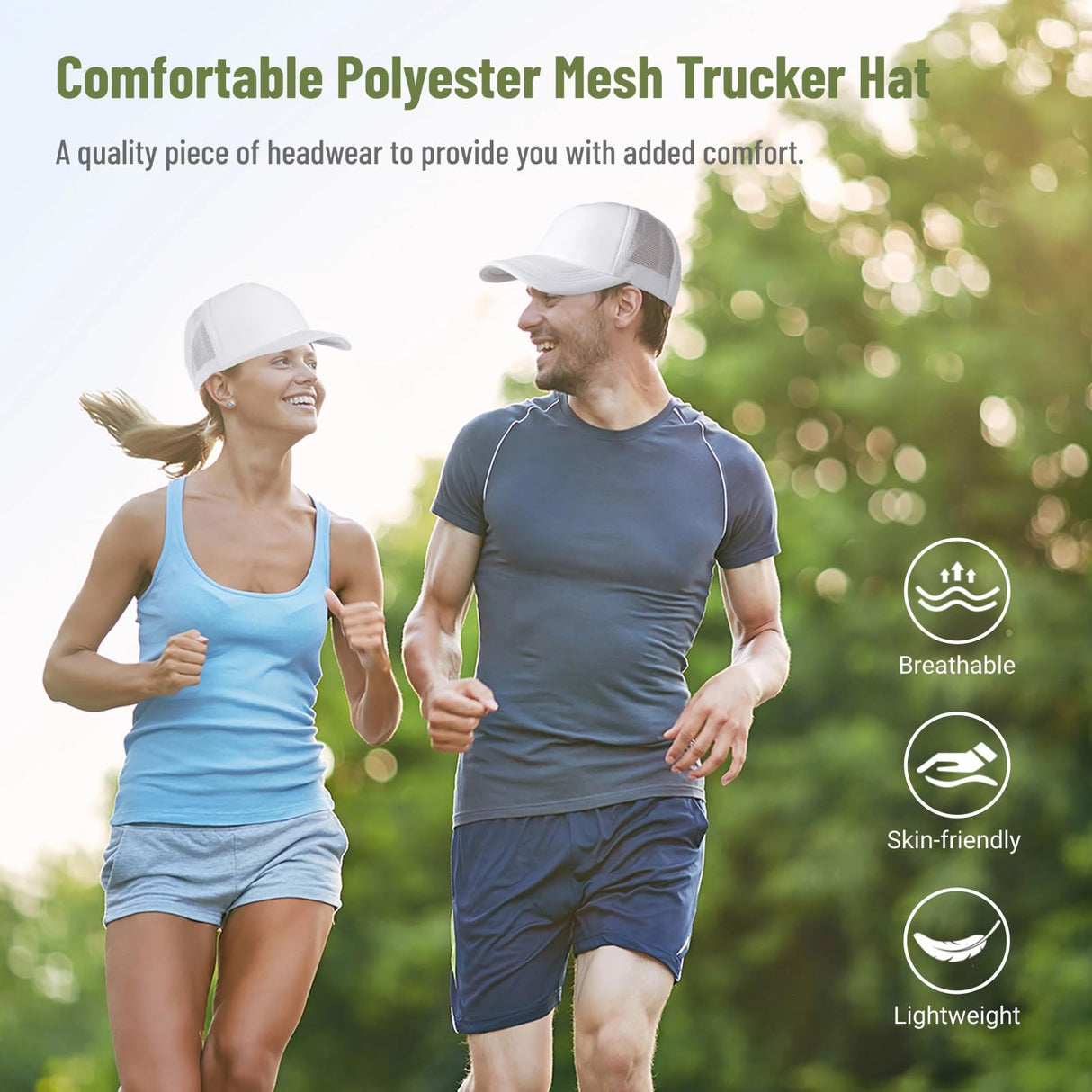 10 PCS Sublimation Blank Trucker Hats Plain Blank Baseball Caps Adjustable Back Strap Unisex Blank Mesh Caps Men Women DIY (Cotton, White) Lnrueg