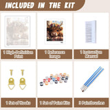 XTCIXAL Highland Cow Paint by Numbers Kit for Adults, Cow Paint by Number for Adults, Beginners Acrylic Canvas Painting Kits for Home Wall Decor 16x20 Inch XTCIXAL