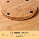 Prosumer's Choice Bamboo Lazy Susan Spinning Organizer Turntable - 10x10-Inch Revolving Condiment and Spice Rack - Multipurpose Rotating Bamboo Wood Organizer for Kitchen Countertop or Bathrooms Prosumer's Choice
