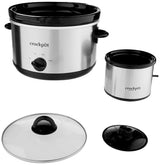 Crock-Pot 5-Quart Smudgeproof Round Manual Slow Cooker with Dipper, Silver Crock-Pot