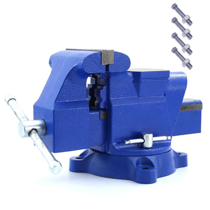 Combination Vise Heavy Duty Bench Vise 5-6 Inch Jaw Width Secure Grip with 360 Degree Swivel Base and Large Pipe Jaw Capacity Anvil Made with Cast Iron and Steel U Channel Bar (6'' Jaw) - WoodArtSupply