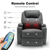 Korser Recliner Chair, Rocking Chair with Massage and Heat, 360° Swivel Recliner Chairs for Adults, Rocker Manual Recliner with Remote Control and Cup Holder for Living Room, Bedroom, Nursery Korser