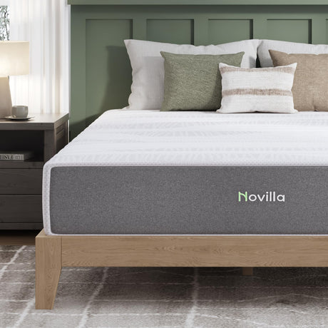 Novilla Twin Mattress, 12 Inch Gel Memory Foam Mattress Twin in a Box, Breathable Soft Cover for Cool, Peaceful Sleep, Medium Firm Feel with Contour Support & Motion Isolation Novilla