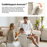 HULALA HOME Nursery Glider Recliner with Adjustable Headrest and Armrests, Power Swivel Rocker Recliner Chair with USB Port and Storage Bags, GREENGARD, FSC, CertiPUR-US® Certified, Beige HULALA HOME