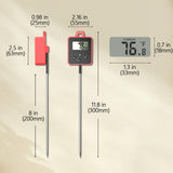 Timloon Waterproof Digital Candy Thermometer for Candy Making, Instant Read Cooking Thermometer with Pot Clip, Backlight LCD, 8" Long Probe, Temperature Alarm, ℃/℉ Switch for Kitchen, Outdoor BBQ Timloon