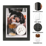 Dog Memorial Shadow Box Frame 5x7 with Paw Print Kit and Fur Keepsake Box Small Pet Memorial Frame Box for Dogs and Cats That Passed Pet Death Sympathy and Remembrance Gift for Pet Owners Yongvelin