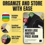 Puzzle Ready Jigsaw Puzzle Mat Roll-Up - 46″ x 29.5″ for 1500 Pieces - Portable Puzzle Board with 4 Sorting Trays, Storage Bag, Foam Roller, 3 Hook & Loop Fastener Straps Puzzle Ready