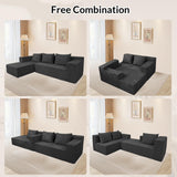 ANONER 103" Modular Sectional Sofa, L-Shaped Cloud Couch with Chaise, Corner Sofa with Deep Seat, Modern Minimalist Boneless Couch, Sectional Couches for Living Room, Apartment (Dark Grey) ANONER