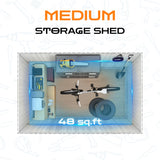 8 x 6 FT Outdoor Storage Shed, Metal Garden Tool Shed with Slooping Roof, Lockable Doors and Aluminum Frames, Easy to Assemble for Garden, Patio, Lawn, Black LINKHOO