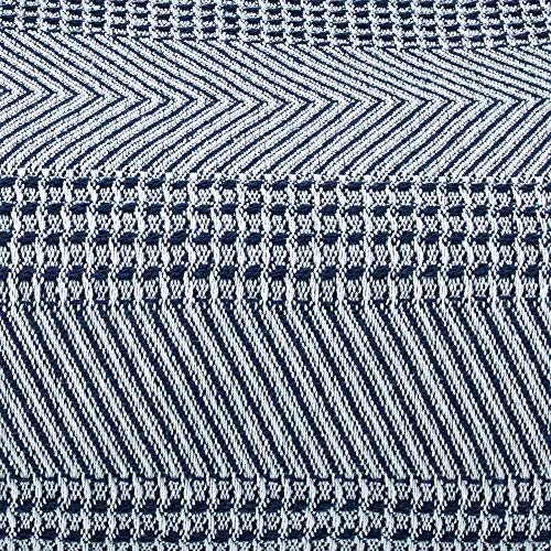 Nautica - Queen Blanket, Ring Spun Cotton Bedding, Medium-Weight for All Seasons, Oeko-Tex Certified (Chevron Navy) Nautica
