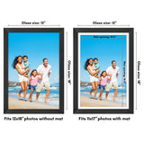 Americanflat 12x18 Poster Frame with Shatter-Resistant Glass - Use as 11x17 Frame with Mat or 12x18 Frame Without Mat - Hudson Collection - Wide Photo Frame for Wall display - Black Americanflat