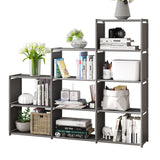 MOYIPIN Bookshelf, Assembled Storage Rack, Bedroom Living Room Vertical Cabinet Bookshelf, Double Row 9-Grid Multi-Functional Storage Equipment (Grey) MOYIPIN