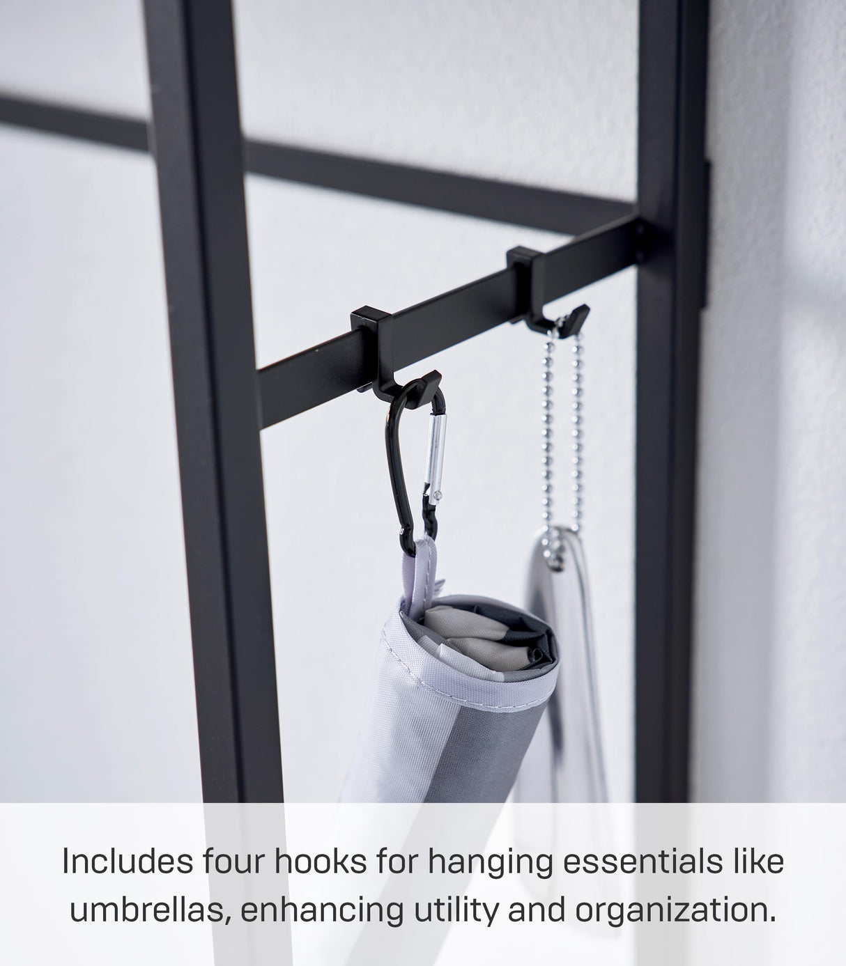 Yamazaki Home Long Console Entryway or Hallways, Narrow Behnd Sofa Table with Wooden Top | Steel, One Size, Black YAMAZAKI