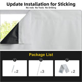 NICETOWN 100% Blackout Roller Shades, No Tools No Drill Cordless Blinds for Windows, Thermal Insulated Privacy French Door Window Shades for Bedroom Kitchen (26" W x 64" L, Greyish White, 1 Panel) NICETOWN