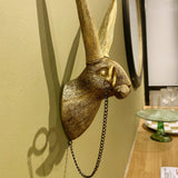 GUASDIE Animal Heads Wall Decor, Faux Deer Head Mount, Animal Sculptures Wall Decor, Resin Animal Head Wall Hanging Decoration for Living Room Bedroom Kitchen Gift,Rabbit GUASDIE
