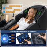 Notired Massage Chair Full Body, 2025 Zero Gravity SL-Track Shiatsu Massage Recliner Chairs with 12 Auto Modes, Foot Rollers, Waist & Calf Heating, Thai Yoga Stretch, AI Control & Body Scan L183 Black Notired