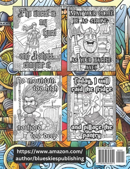 Vikings Positive Affirmations Coloring Book: Empower Your Inner Viking with Fun, Uplifting Humor! (Positive Affirmations Coloring Books)